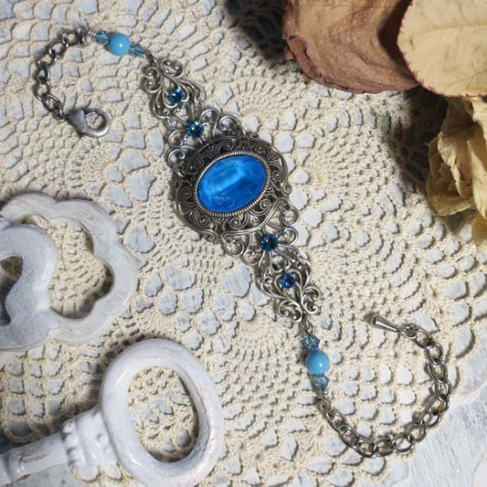 The Duchess Bracelet - Electric Blue with Silver