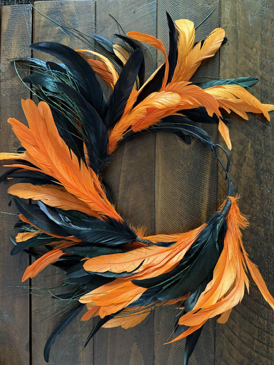 FEATHER HALO  - Large - Orange/Black