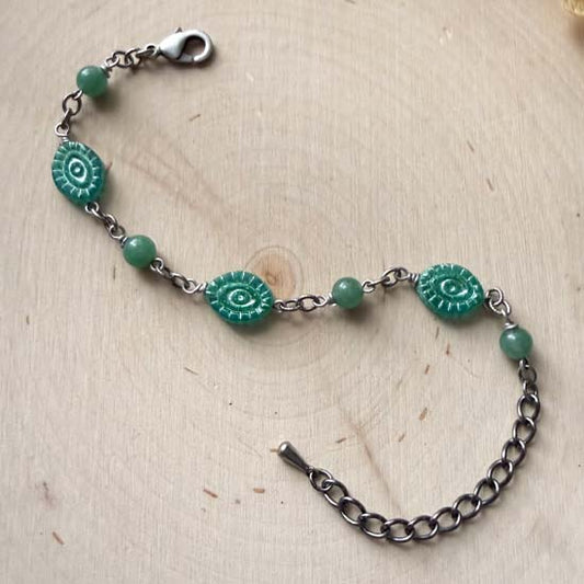 EVIL EYE Bracelet - Green Aventurine