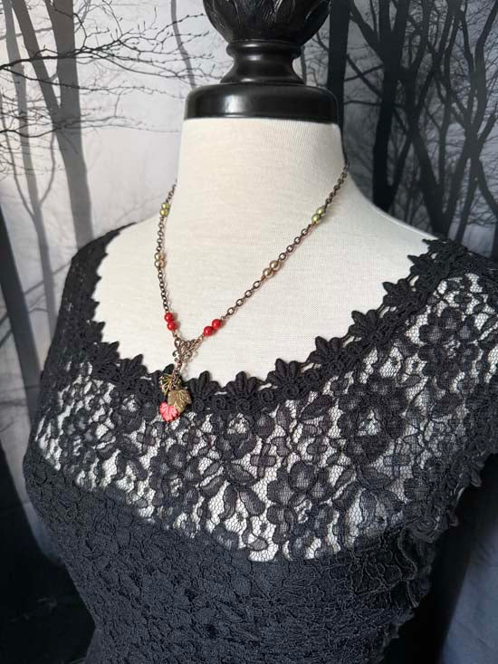 FALLING LEAVES Necklace - antique copper B