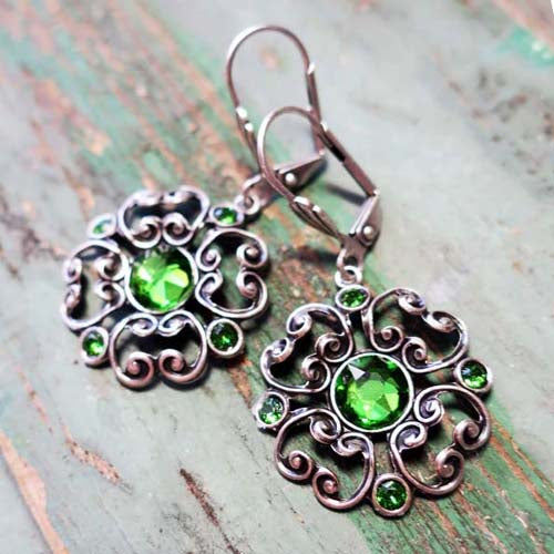 Crystal Clover Collection - Fields of Green Earrings