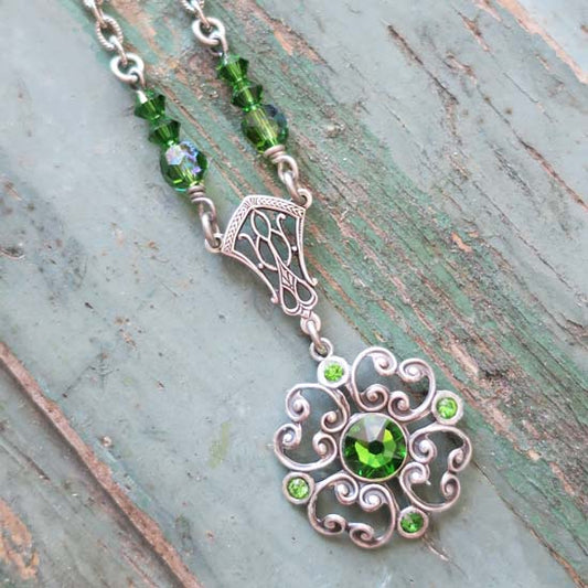 Crystal Clover Collection - Fields of Green Necklace