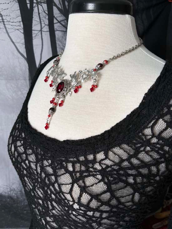 Fire Fae Necklace - antique silver