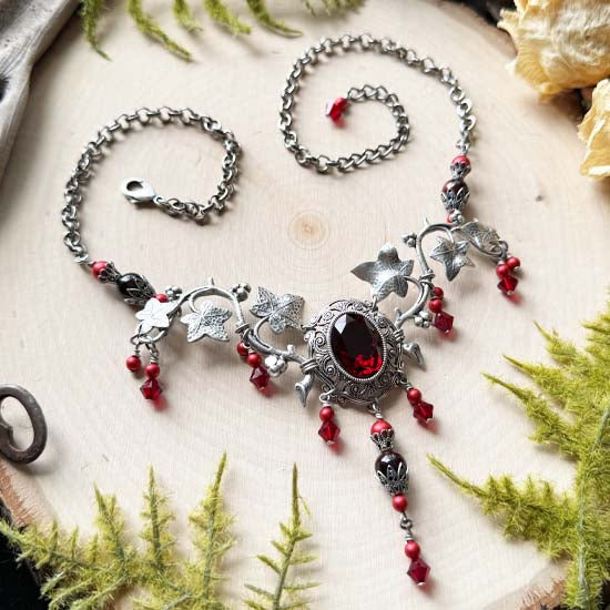 Fire Fae Necklace - antique silver
