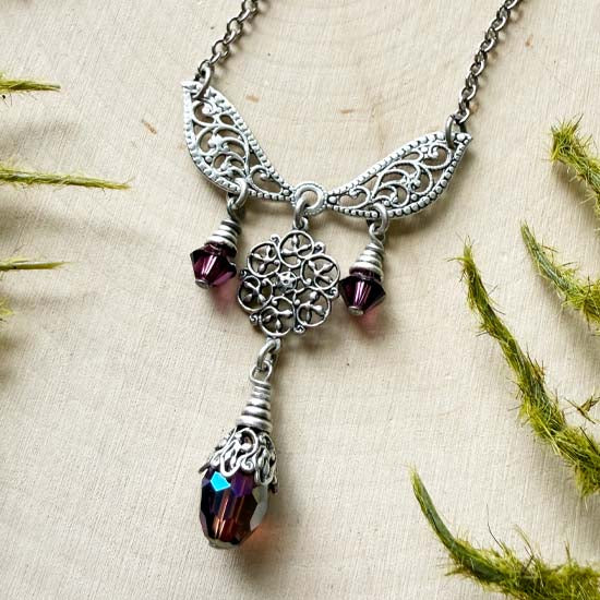 FLUTTERS Necklace - antique silver