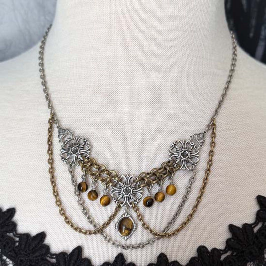 FREYA II - Necklace with Tiger Eye Stones