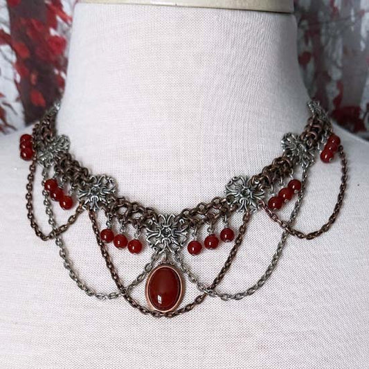 FREYA Statement Necklace with Carnelian