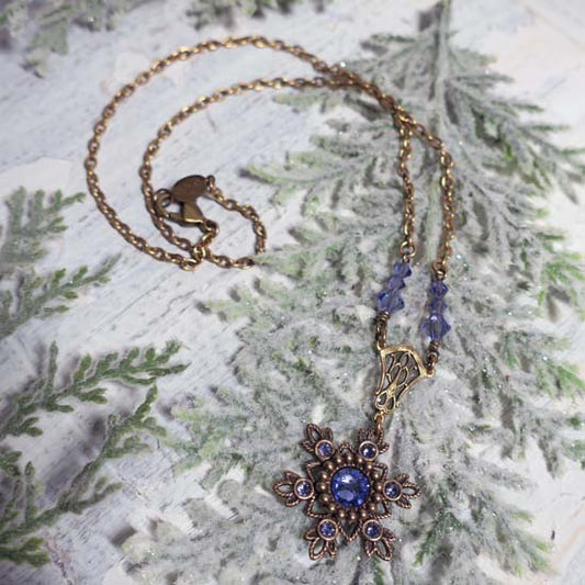 Flurries Collection - Frigid Necklace - Aged Brass