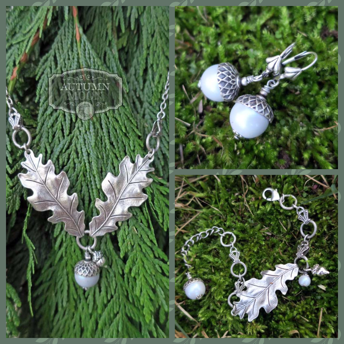 Frosted Oak Necklace, Bracelet & Earring Set