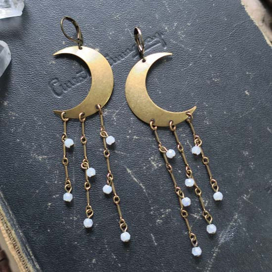 Golden Moon Goddess Earrings