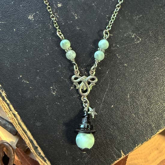 GREEN MOONSTONE WITCH Necklace