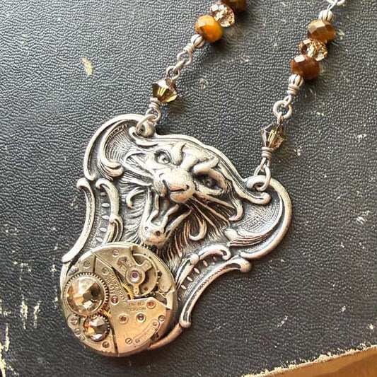 HEAR ME ROAR Necklace - antique silver
