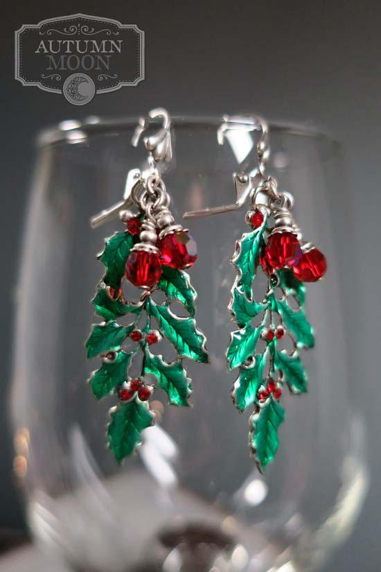 Holly Earrings - Antiqued Silver