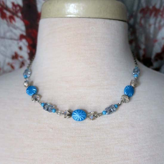 Old Fashioned Christmas Candy - Ice Blue Mint - Necklace