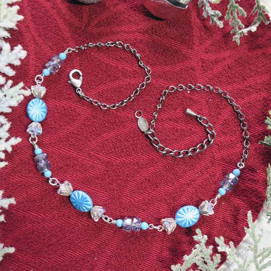 Old Fashioned Christmas Candy - Ice Blue Mint - Necklace