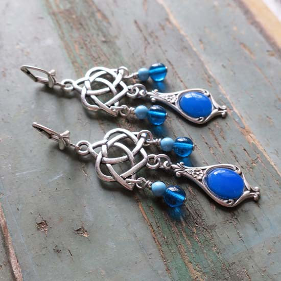 Irish Sea Earrings - Blue Agate