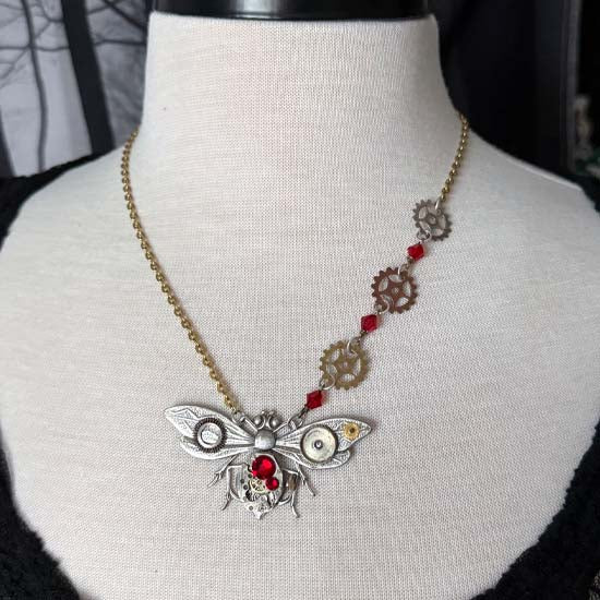 JEWELED STEAMPUNK BEE Necklace