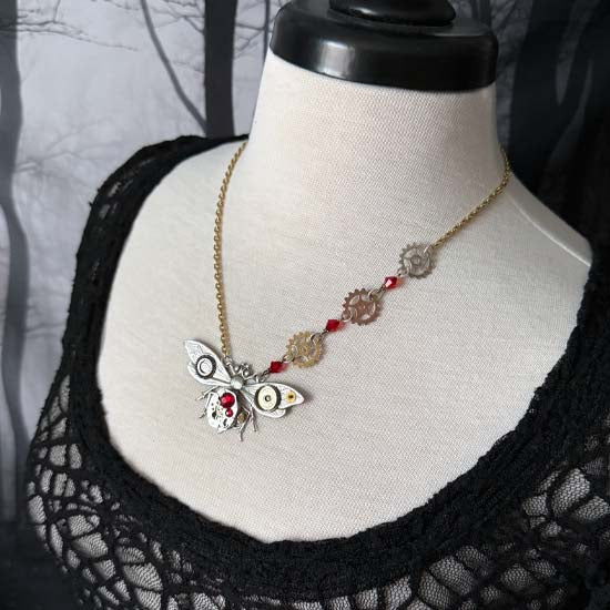 JEWELED STEAMPUNK BEE Necklace