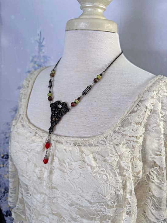 KRAMPUS Necklace - black satin finished brass