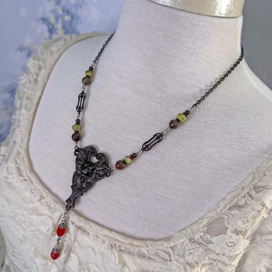 KRAMPUS Necklace - black satin finished brass