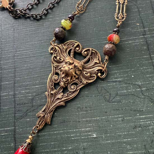 KRAMPUS Necklace - antique brass