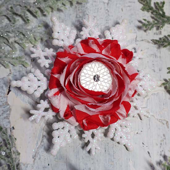 Kringleberry - White Snowflake Holiday Fascinator