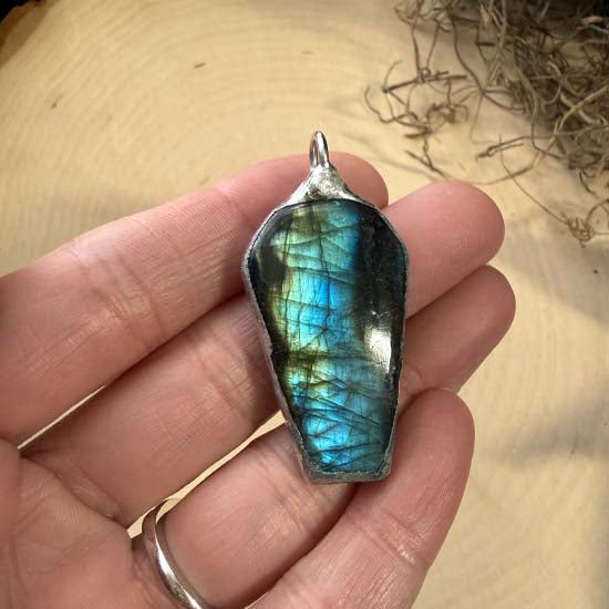 LABRADORITE COFFIN Necklace - #1