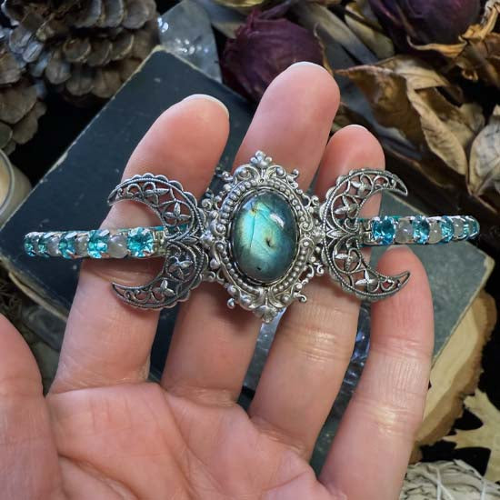 LABRADORITE GODDESS Triple Moon Circlet