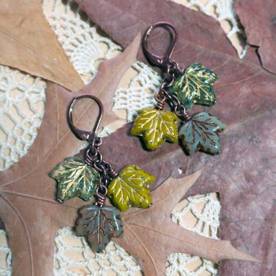 LATE AUTUMN Earrings - antique copper B