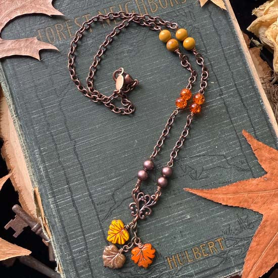 LATE AUTUMN Necklace - antique copper A - 1