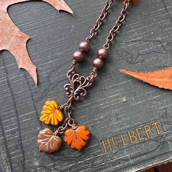 LATE AUTUMN Necklace - antique copper A - 1