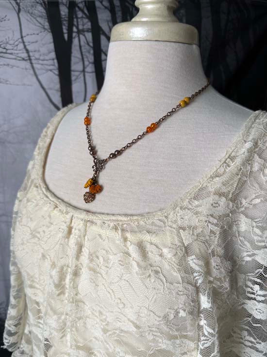 LATE AUTUMN Necklace - antique copper A - 1