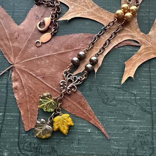 LATE AUTUMN Necklace - antique copper B