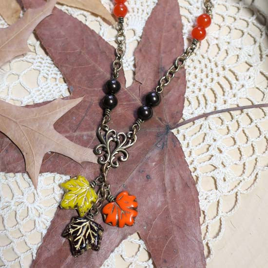 LATE AUTUMN Necklace - antique brass A