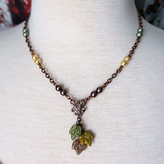 LATE AUTUMN Necklace - antique copper B