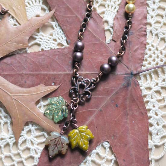 LATE AUTUMN Necklace - antique copper B