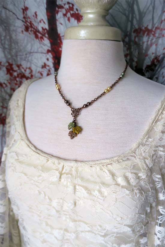 LATE AUTUMN Necklace - antique copper B