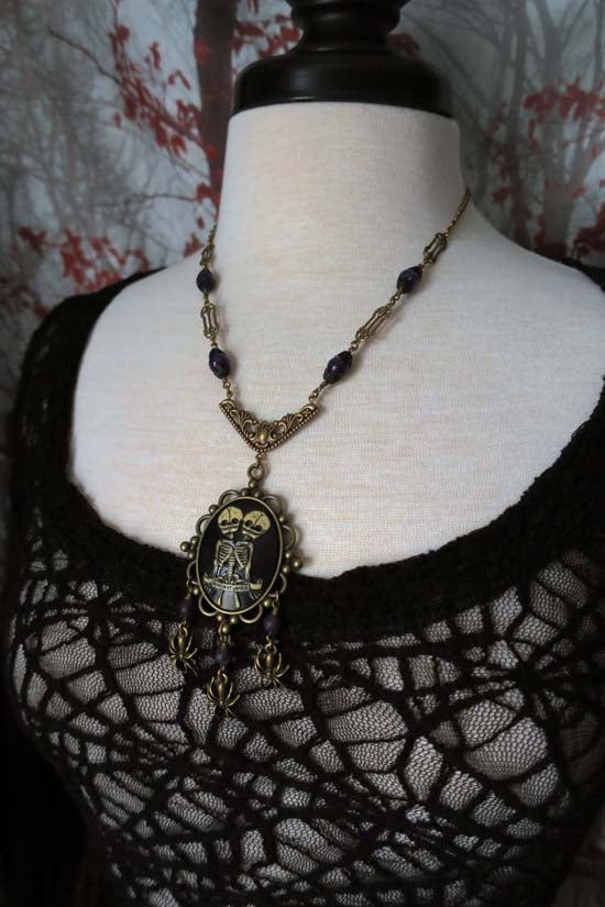 Macabre - Two Headed Skeleton Necklace