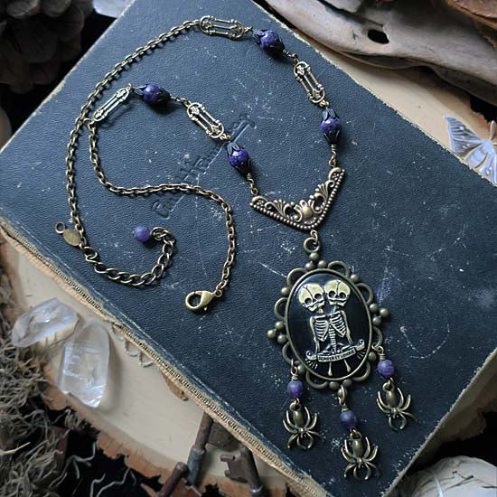 Macabre - Two Headed Skeleton Necklace