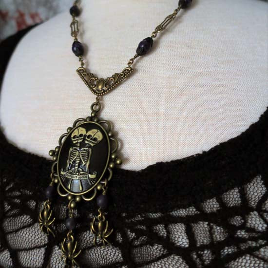 Macabre - Two Headed Skeleton Necklace