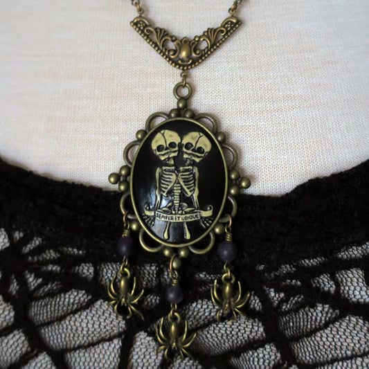 Macabre - Two Headed Skeleton Necklace