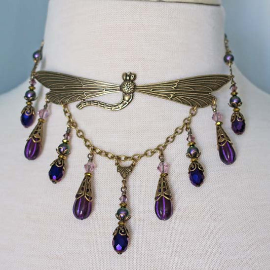 Majestic Dragonfly - Choker Style Necklace