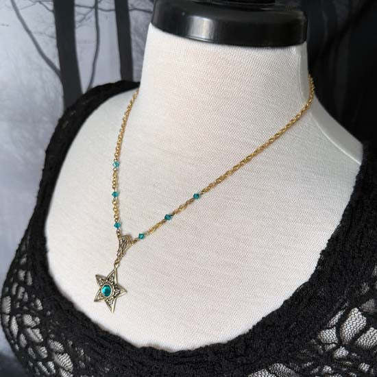 MERMAID STAR Necklace - antique brass