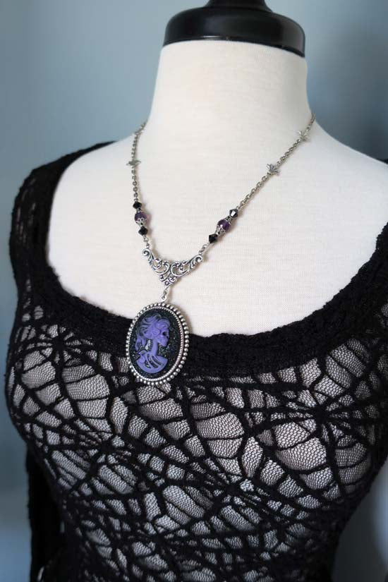 Midnight Dance Necklace - Purple with Silver