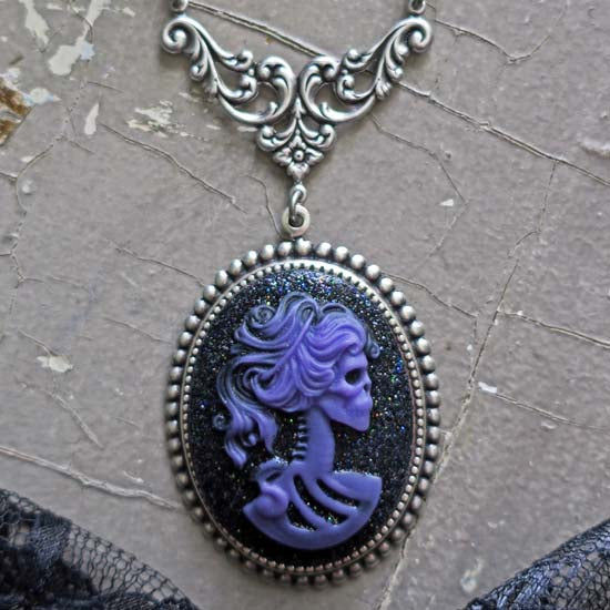 Midnight Dance Necklace - Purple with Silver