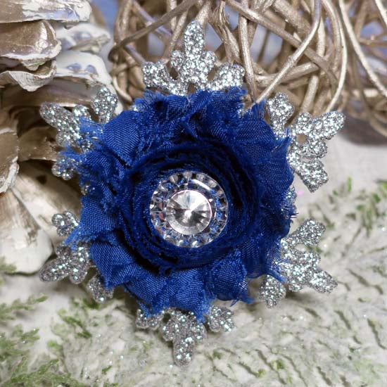 Midnight Snow - Silver Snowflake Holiday Fascinator