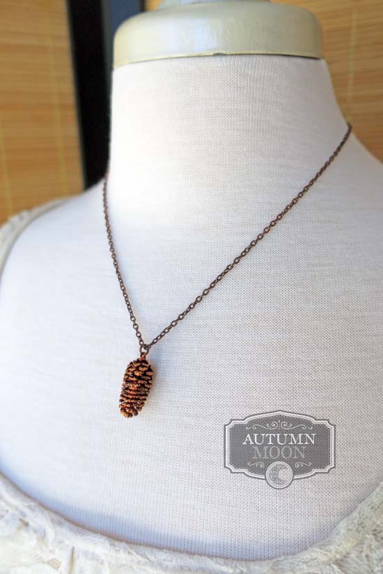 Real Pine Cone Necklace - Copper