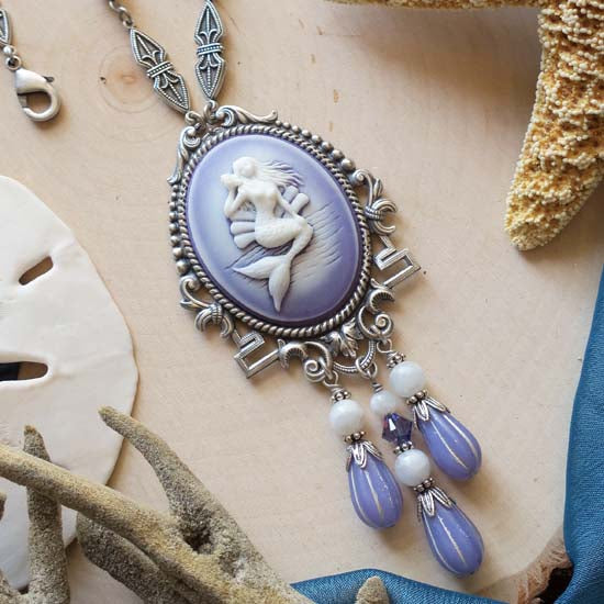 Moonstone Mermaid Necklace - Lavender Lagoon