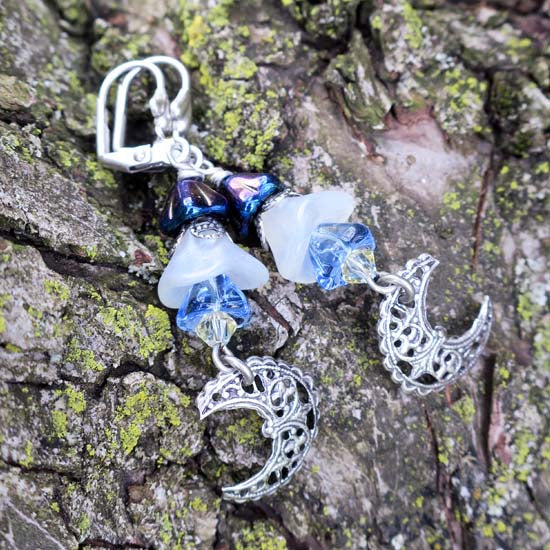 Moonflowers Earrings - OOAK