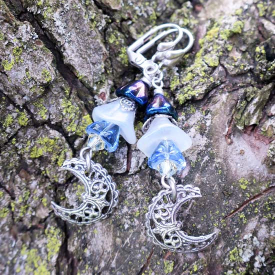 Moonflowers Earrings - OOAK